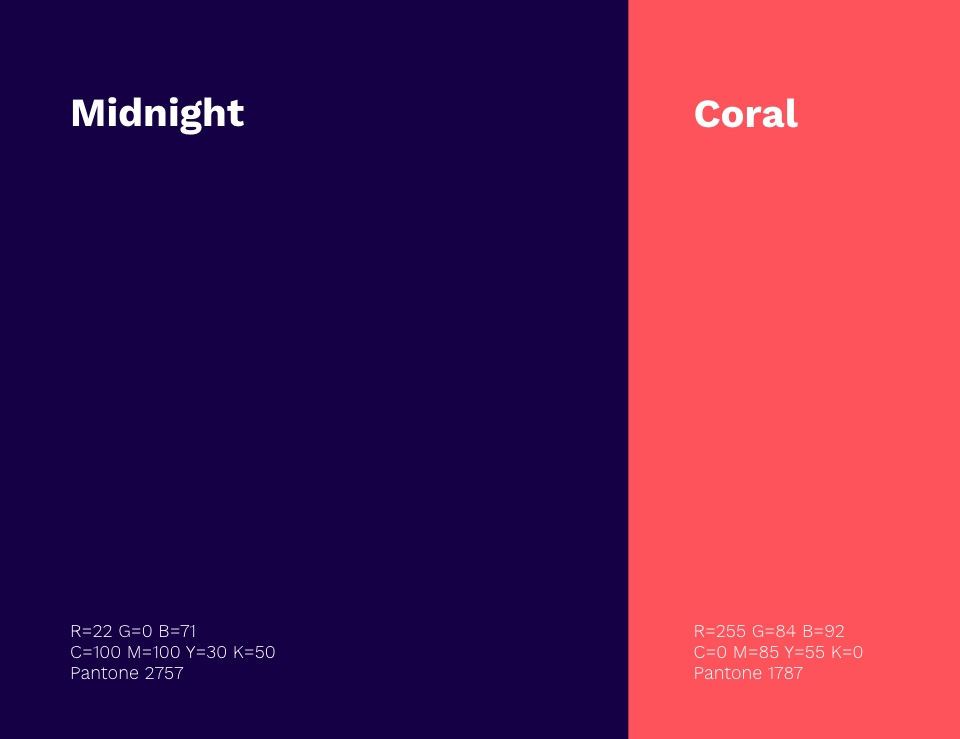Midnight Blue and Coral Orange