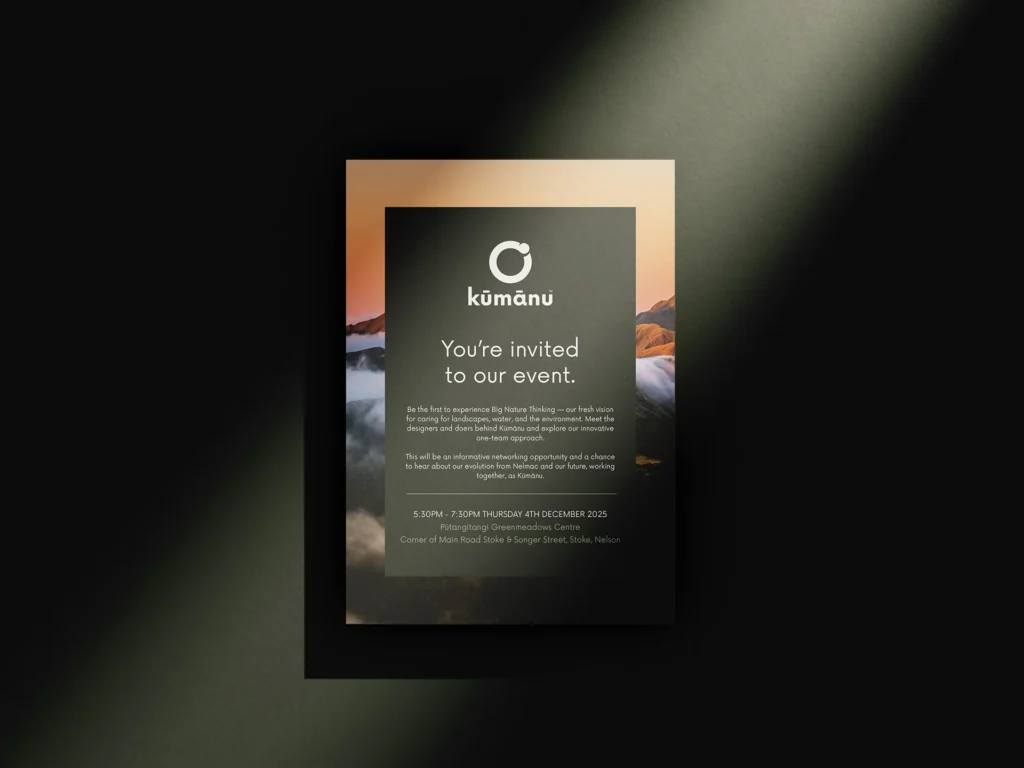 Event invitation with scenic background