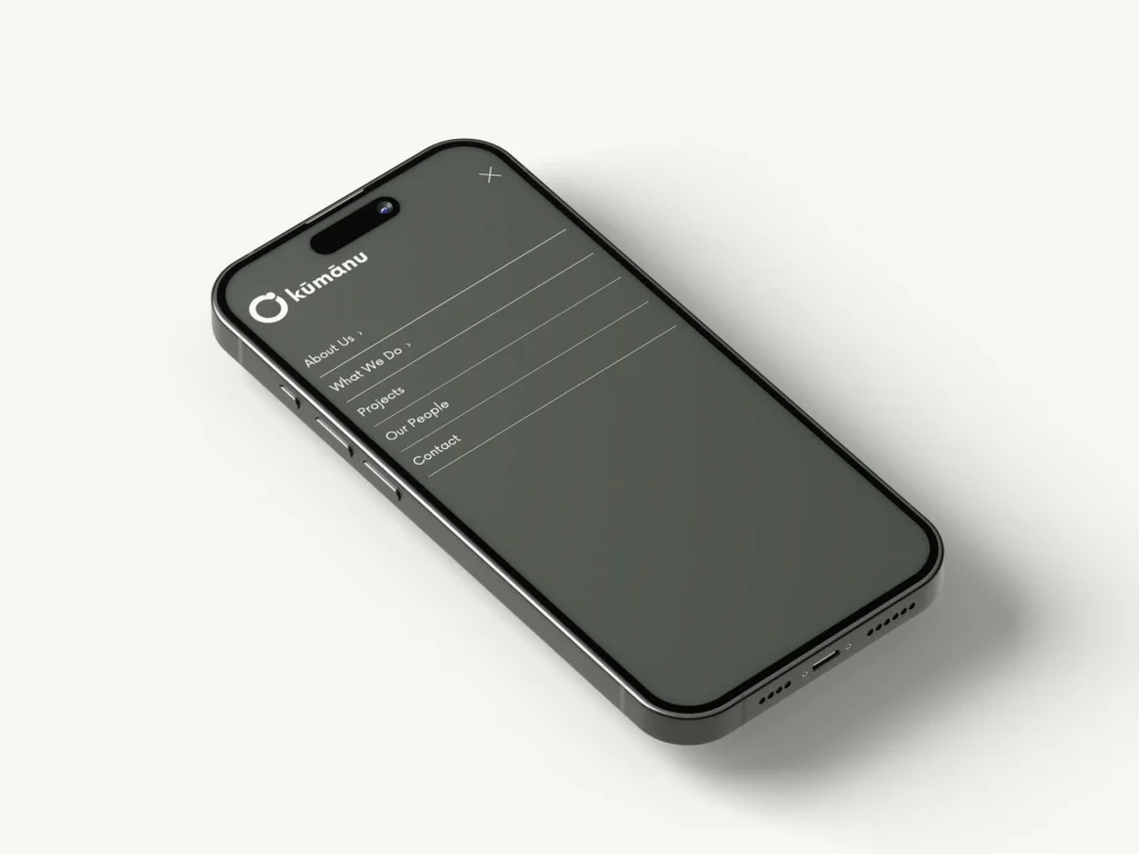 Mobile website interface for Kumanu