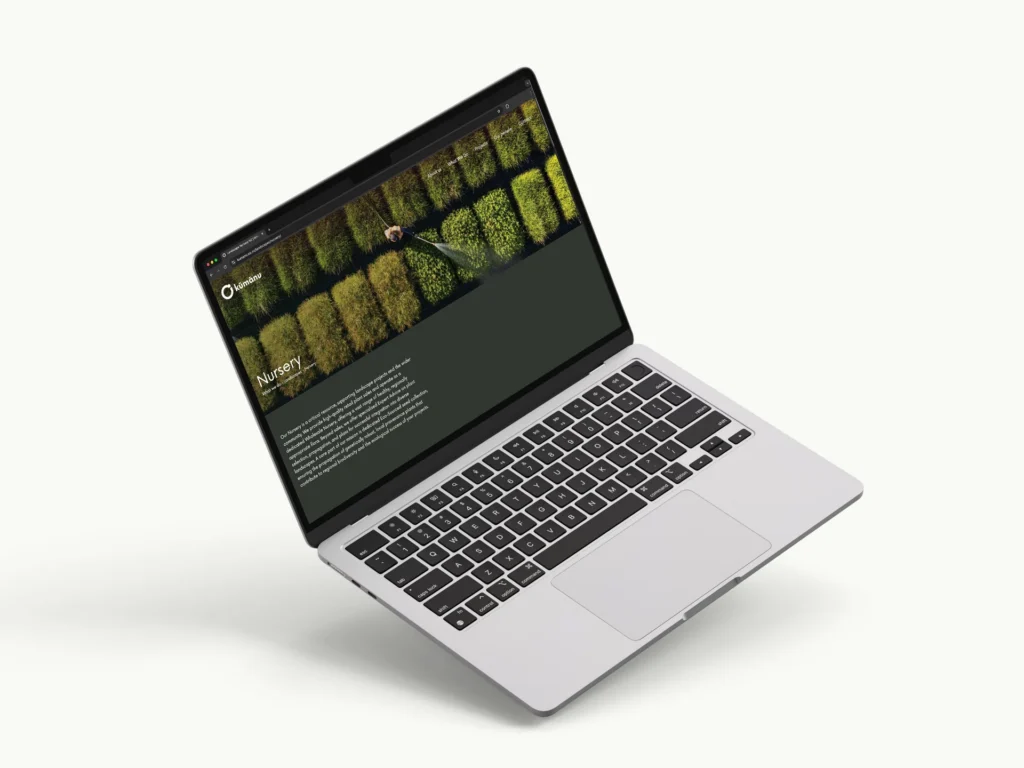 Laptop displaying a website about nursery.