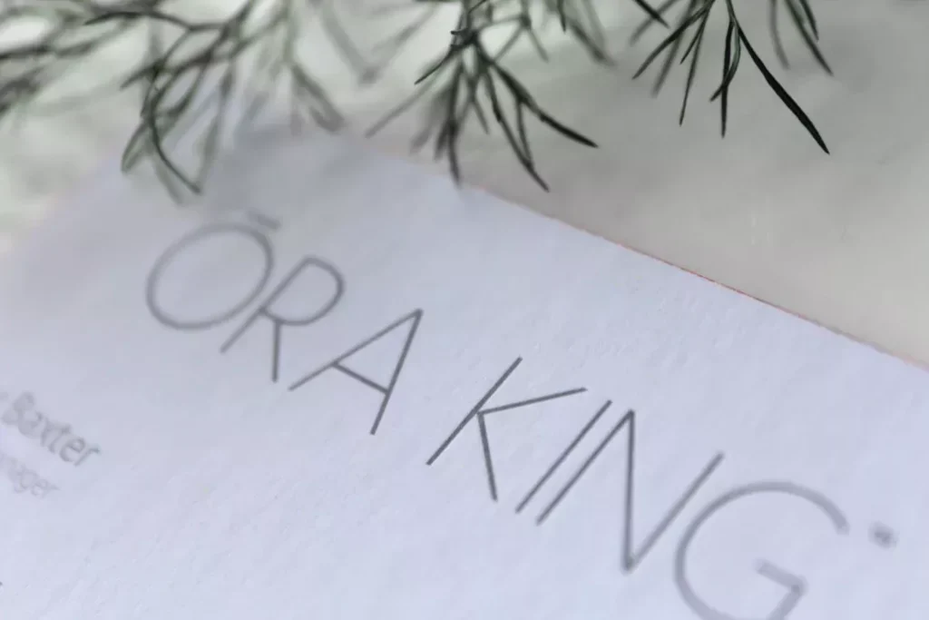 Ōra King premium business cards - fronts