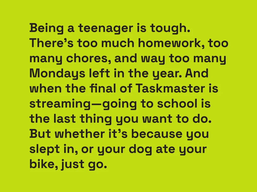 Teenage struggles and procrastination advice.