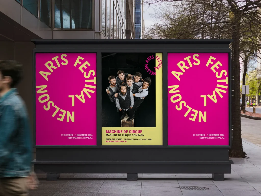 Nelson Arts Festival 2026 street poster designs