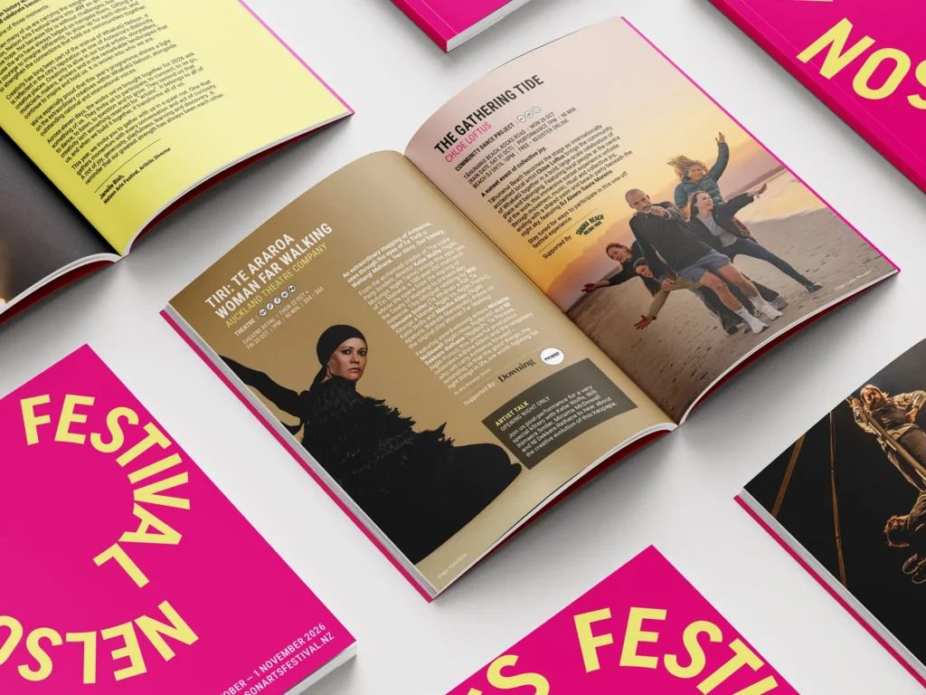 Nelson Arts Festival 2026 brochure designed and printed, internal pages