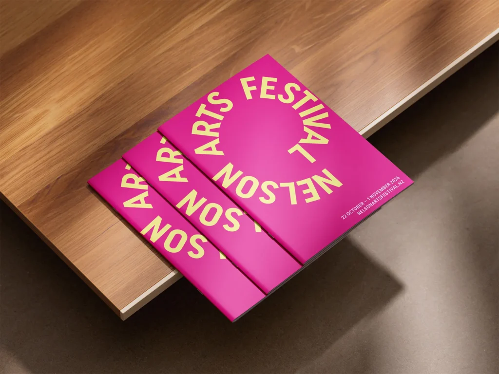 Nelson Arts Festival 2026 brochure designed and printed