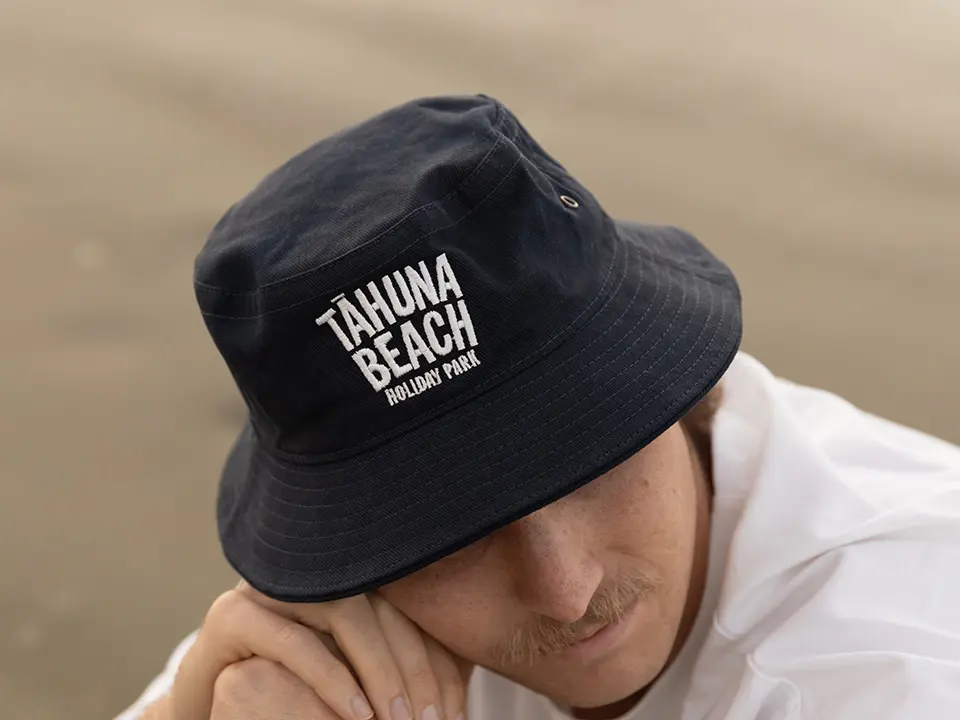 Tāhuna Beach Holiday Park branded bucket hat