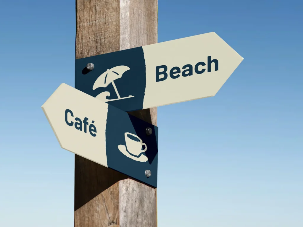 logo on wayfinding signs